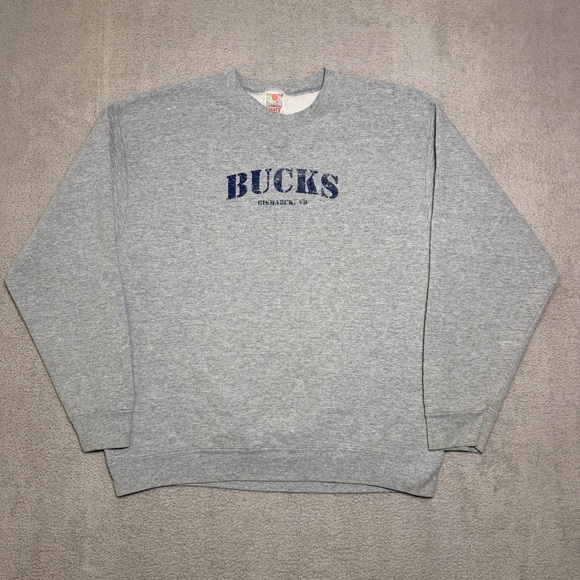 Fruit of the Loom Other - Vtg Fruit Of The Loom Crewneck Sweatshirt Men’s Large Gray Bucks Bismarck, ND